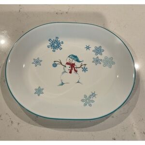 ❄️Corelle ❄️Winter Magic “Snowman” 12” by 10” Serving Platter ☃️ Cookies,Meat…..